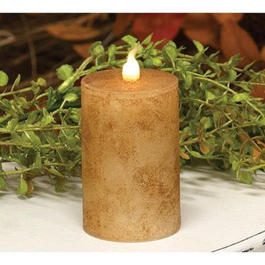 Grungy Tan LED Pillar Candle, 2